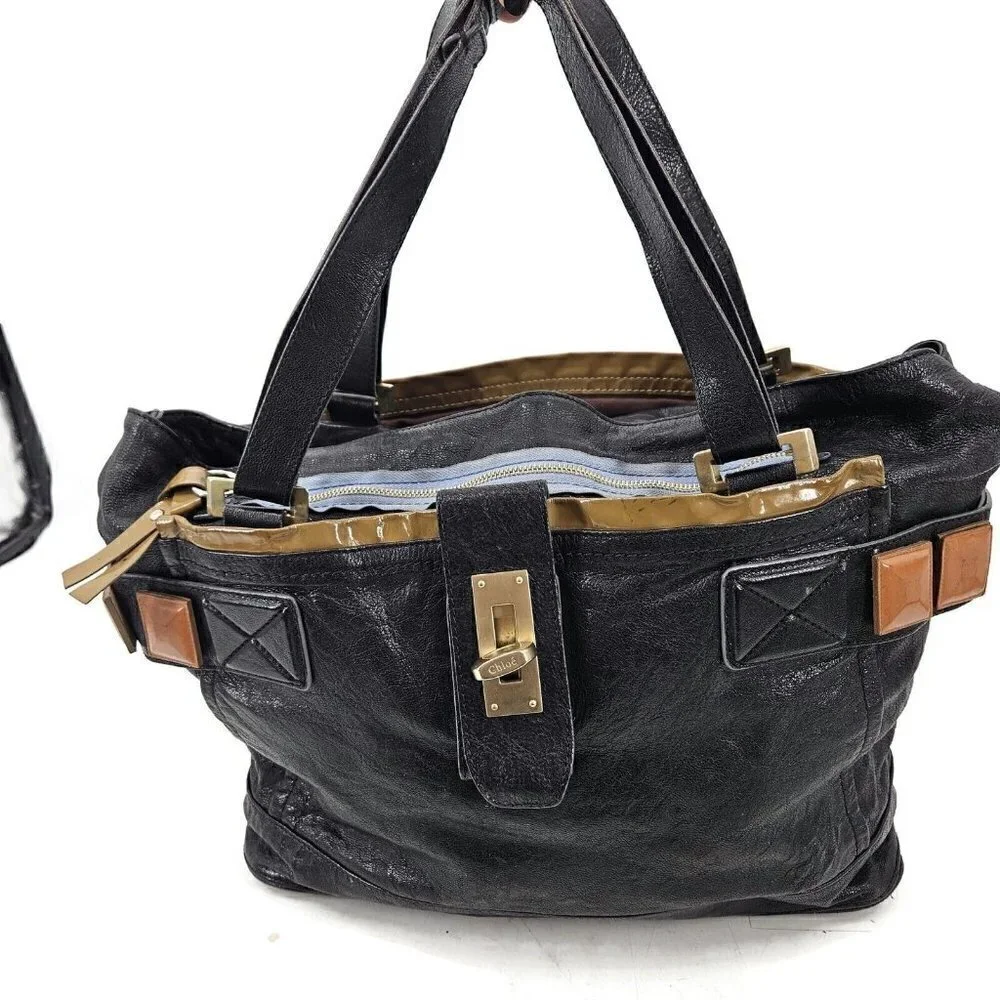 Chloe Audra Black Leather Purse Handbag Purse Shoulder Bag